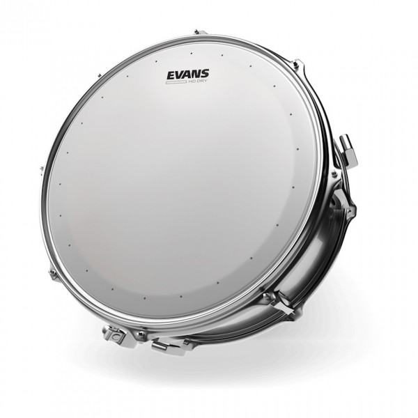 Evans EC2S Clear Fusion Tom Pack (10", 12", 14") & 14" HD Dry Snare - Snare Head Mounted Example