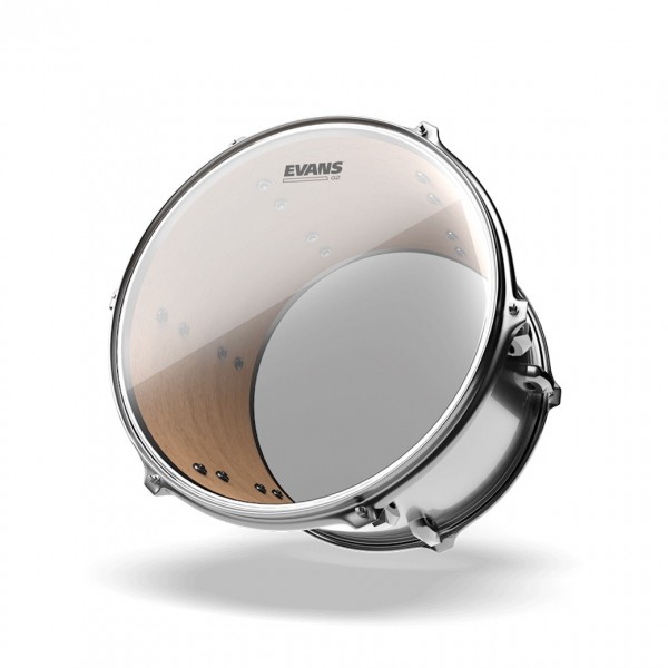 Evans G2 Clear Fusion Pack (10", 12", 14") & 14" HD Dry Snare - Mounted Example