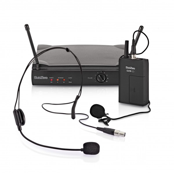 SubZero SZW-20 Lavalier and Headset Wireless Microphone System