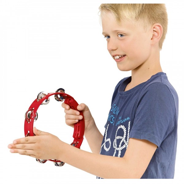 Nino by Meinl 8" ABS Tambourine, 1 row, Red - Detail