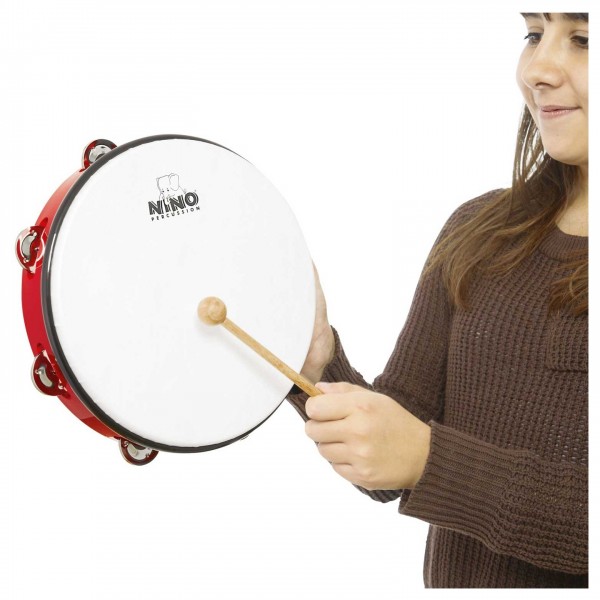 Nino by Meinl 10" ABS Tambourine, Red - In Use