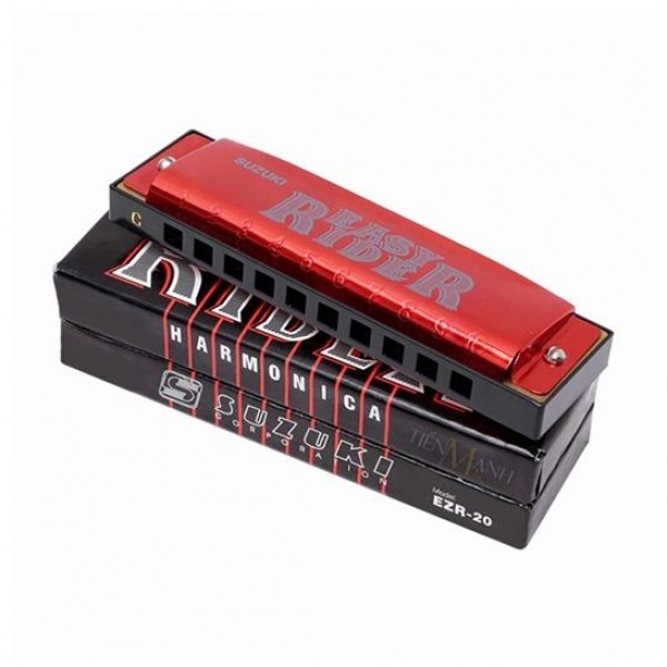 Suzuki Easy Rider Diatonic Harmonica, Red, C