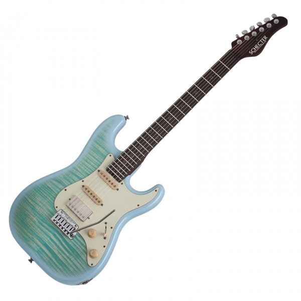 Schecter Nick Johnston USA Signature Flame Top Nitro, Atomic Ice