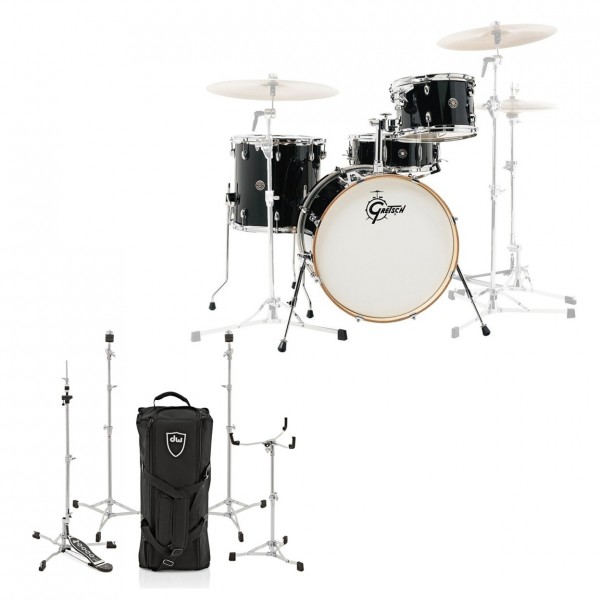 Gretsch Catalina 20'' 4pc & DW 6000 H/W, Piano Black