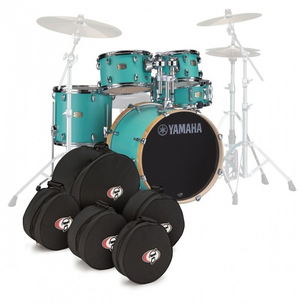 Yamaha Stage Custom Birch 20'' 5pc Shell Pack w/Bags, Surf Green