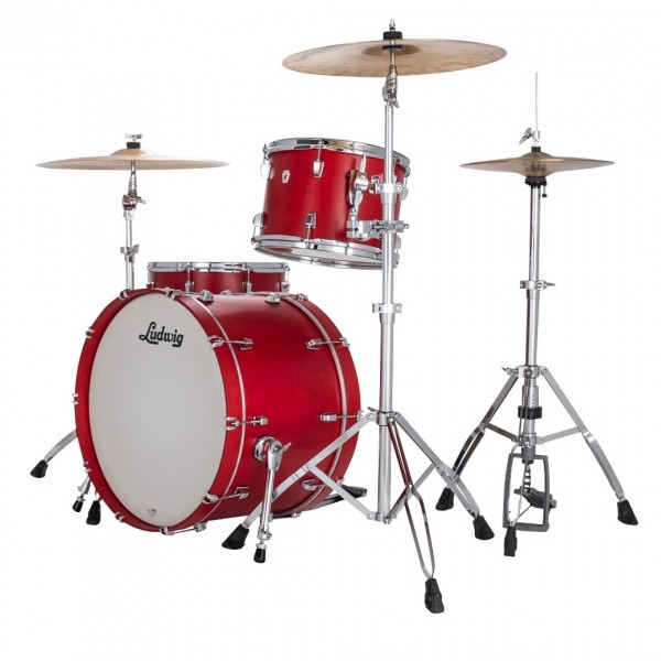 Ludwig Neusonic 20'' Downbeat 3pc Shell Pack, Satin Diablo Red - Angle 2