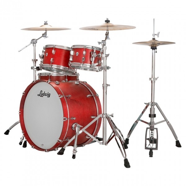 Ludwig Neusonic 22'' Rapid MOD2 4pc Shell Pack, Satin Diablo Red - Angle 2