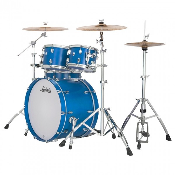 Ludwig Neusonic 22'' MOD2 4pc Shell Pack, Satin Royal Blue - Angle 2