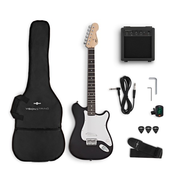 VISIONSTRING Electric Guitar Pack, Black