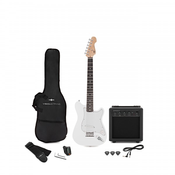 VISIONSTRING 3/4 Electric Guitar Pack, White