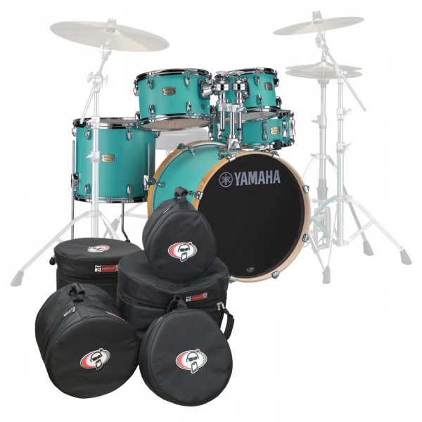 Yamaha Stage Custom Birch 22'' 5pc Shell Pack w/Bags, Surf Green