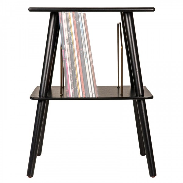 Manchester Turntable Stand, Black - Front (Records Not Included)