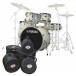 Yamaha Stage Custom 5-teiliger 22''-Birkenkesselsatz mit Taschen, Classic White