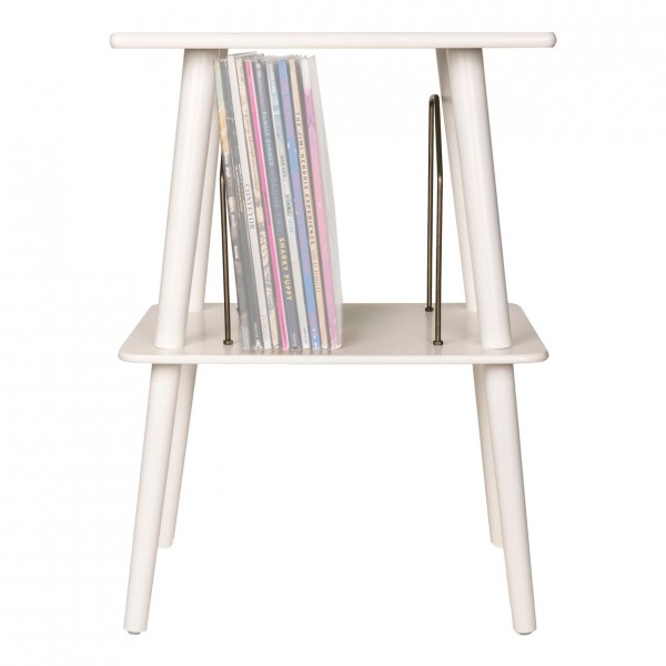 Crosley Manchester Record Player Stand, White - Front (Records Not Included)