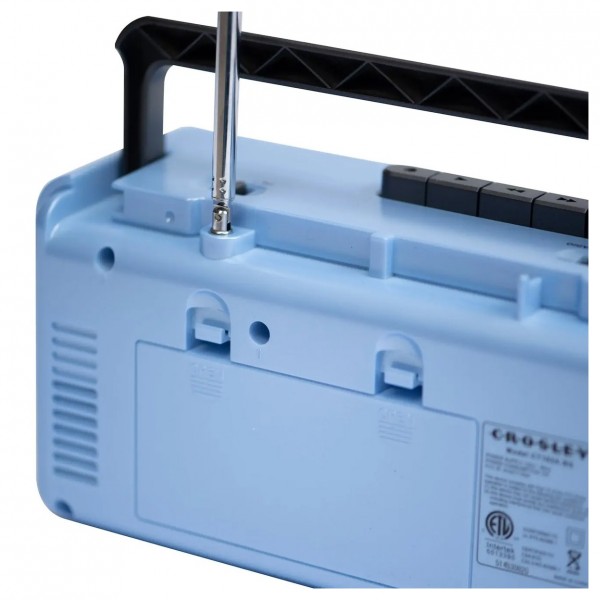 Crosley CT102 Cassette Player, Blue/Grey - Rear Detail