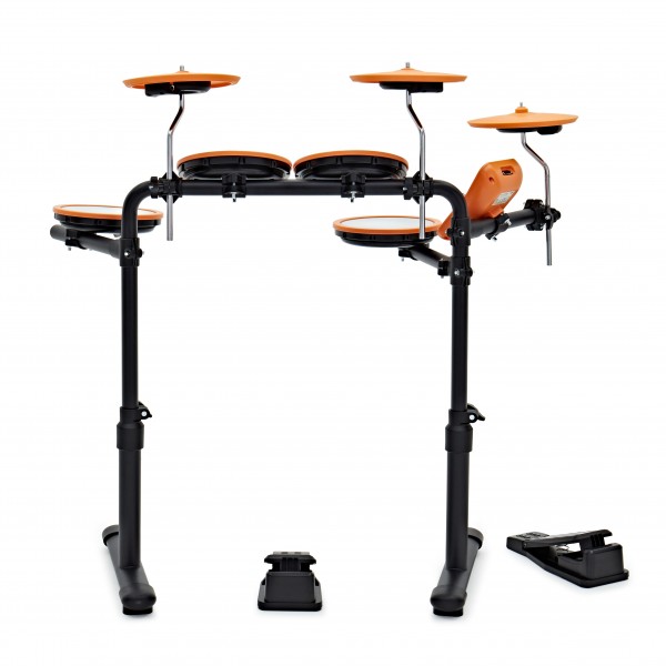 VISIONDRUM Compact Mesh Electronic Drum Kit, Stool Headphones, Orange
