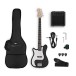 VISIONSTRING Left Handed Bass Guitar Pack, Black