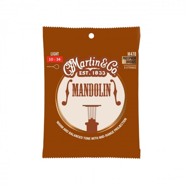 Martin M470 Phosphor Bronze Mandolin Strings Light, 10-34