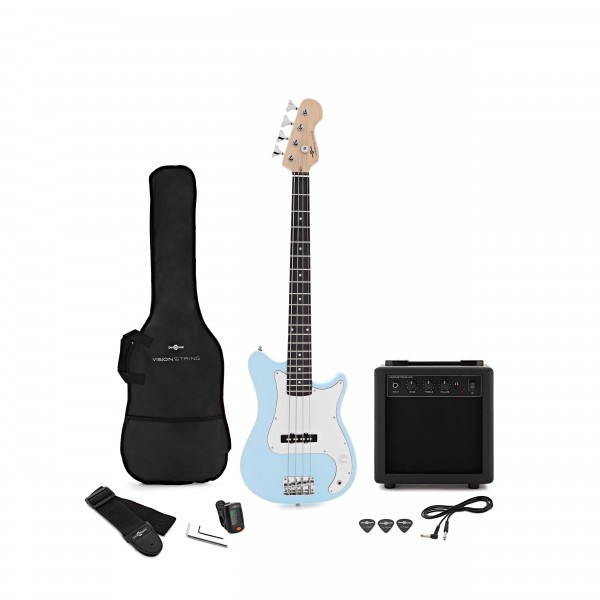VISIONSTRING 3/4 Bass Guitar Pack, Blue