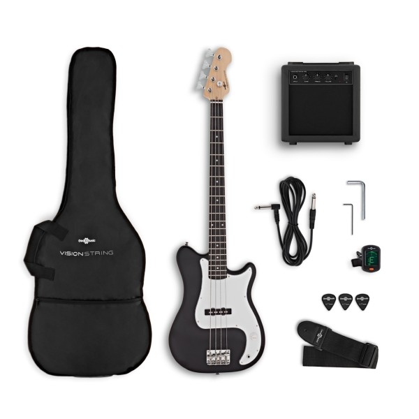VISIONSTRING 3/4 Bass Guitar Pack, Black