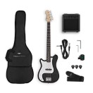 VISIONSTRING 3/4 Left Handed Bass Guitar Pack, Black
