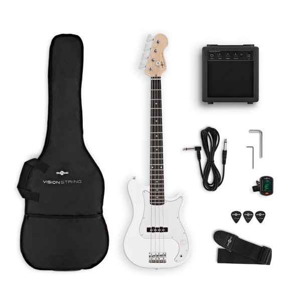 VISIONSTRING 3/4 Bass Guitar Pack, White