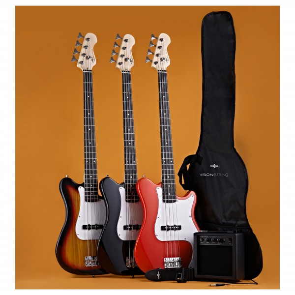 VISIONSTRING Bass Guitar Pack, Black at Gear4music