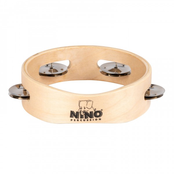 Nino by Meinl 6" Wood Tambourine, 1 row - Front