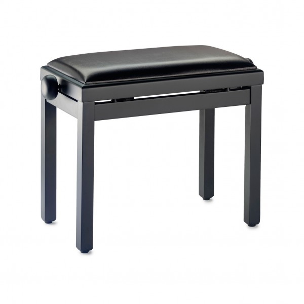 Stagg Adjustable Piano Bench, Black Vinyl, Gloss Black
