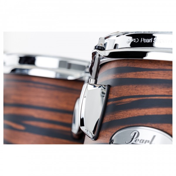 Pearl Professional Series 22'' 4pc Shell Pack, Matte Mocha Swirl - Hoops Detail