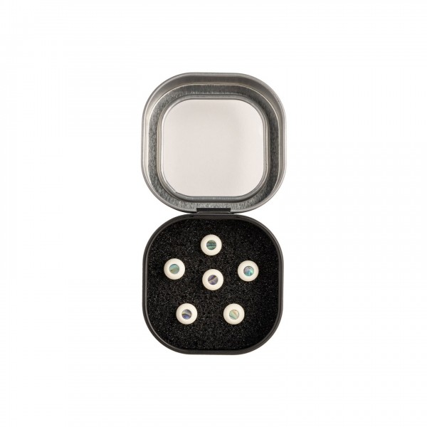 Martin Luxe (Liquid Metal) Bone with Pearl Bridge Pins, 6 Pack