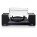 Lenco LS-301BK Turntable and Speaker Bundle With Bluetooth, Black - Front Open