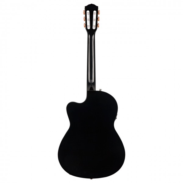 Fender CN-140SCE Nylon Thinline, Walnut Fingerboard, Black w/case - Back