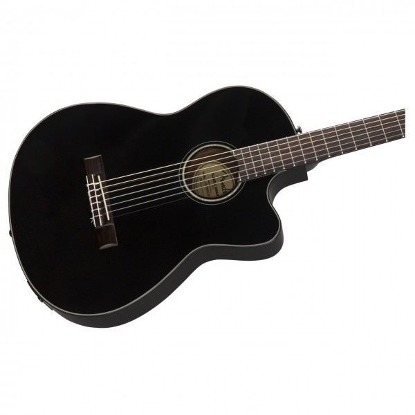 Fender CN-140SCE Nylon Thinline, Walnut Fingerboard, Black w/case - Body