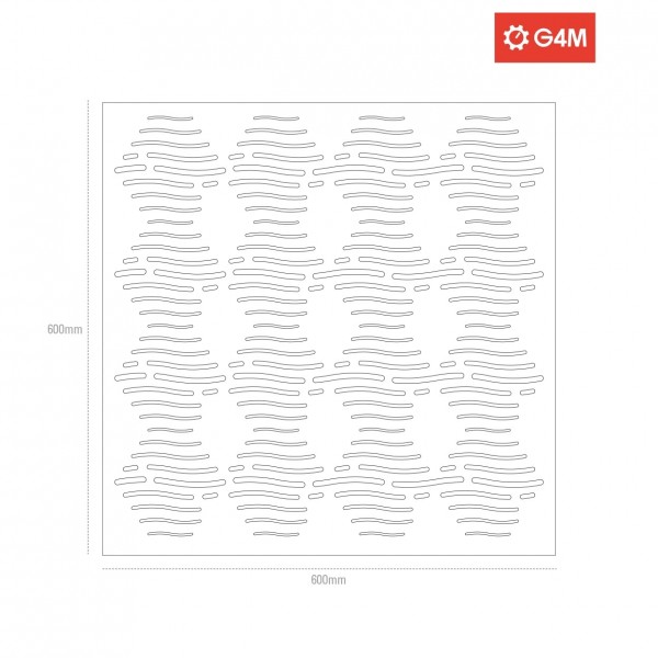 G4M Acoustics Waves 60 x 60cm Panel, White