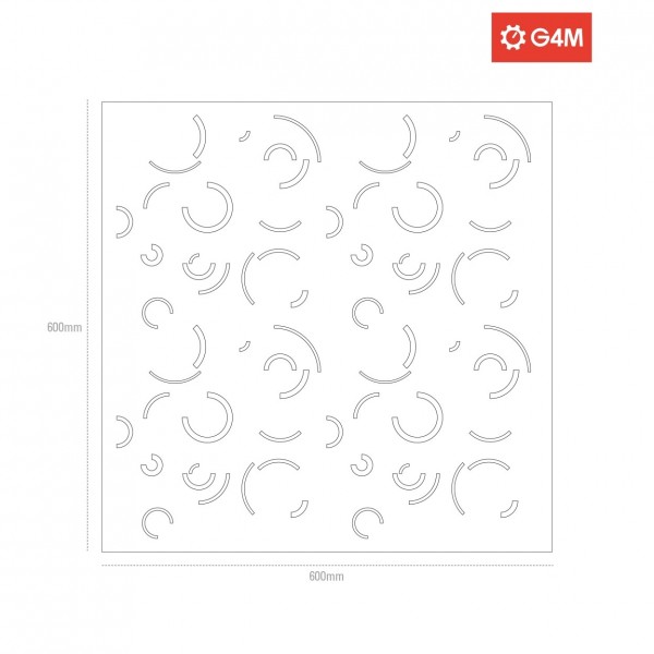 G4M Acoustics Curves 60 x 60cm Panel, Poplar