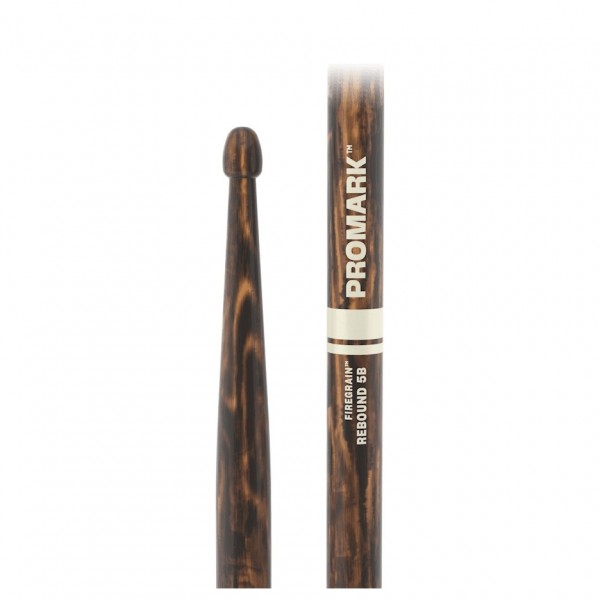 Promark Rebound 5B FireGrain Hickory Drumstick Acorn Tip, 4-Pack - Logo