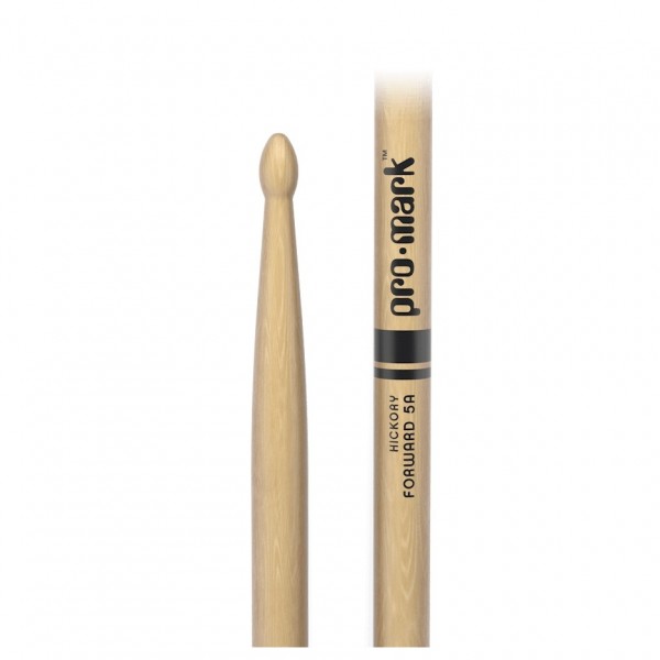 Promark Classic Forward 5A Hickory Drumsticks Oval Wood Tip, 4-Pack - Logo