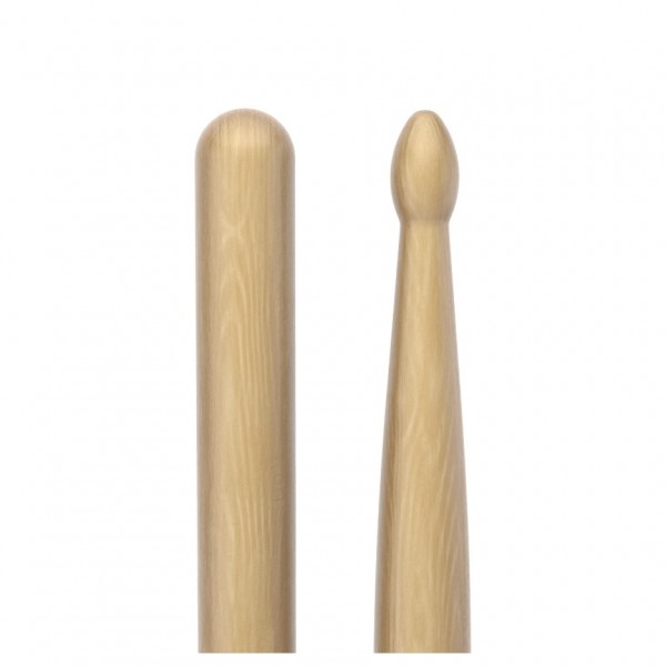Promark Classic Forward 5A Hickory Drumsticks Oval Wood Tip, 4-Pack - Tip End / Butt End