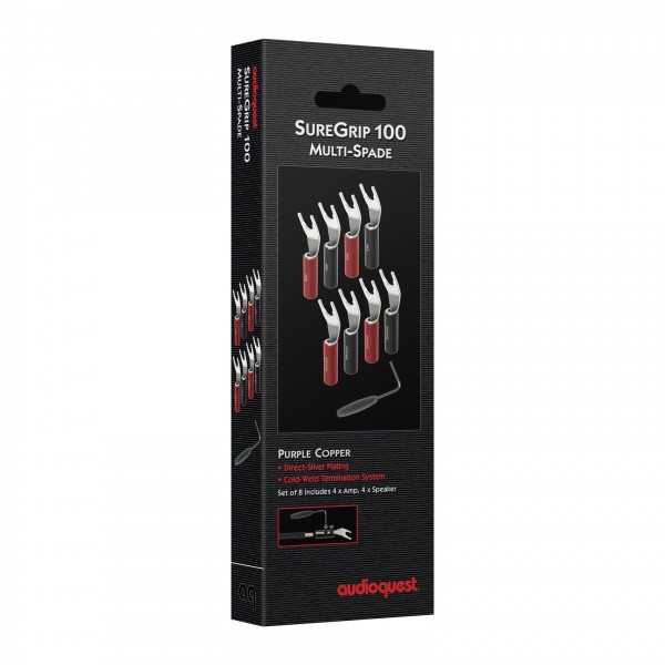 AudioQuest SureGrip 100 Silver Spade Plugs (Pack Of 8)
