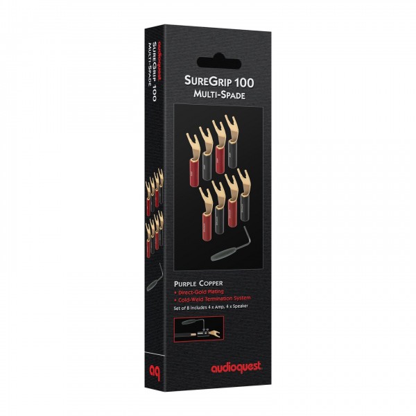 AudioQuest SureGrip 100 Gold Spade Plugs (Pack Of 8)
