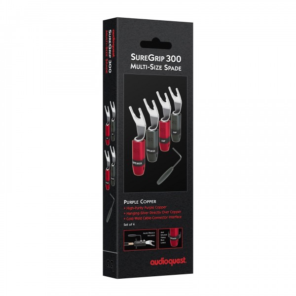 AudioQuest SureGrip 300 Silver Spade Plugs (Pack Of 4)