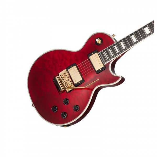 Epiphone Alex Lifeson Les Paul Custom Axcess Quilt, Ruby