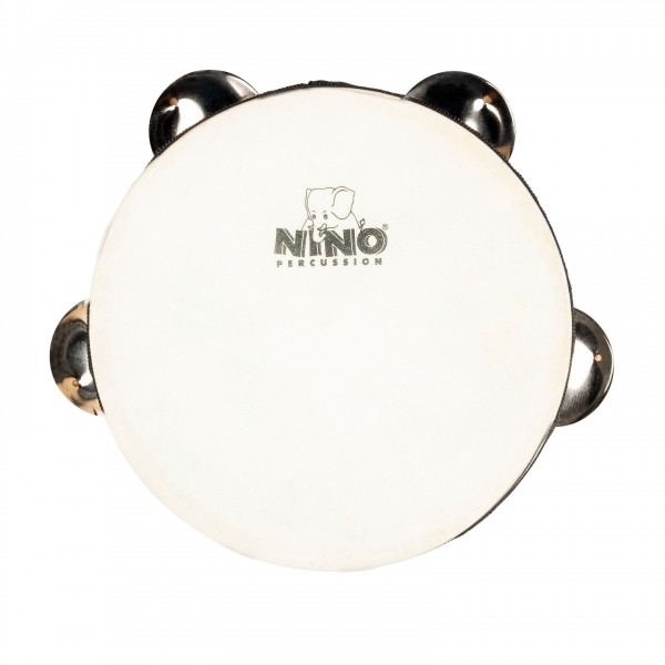 Nino by Meinl 6" Headed Wood Tambourine, 1 row - Front