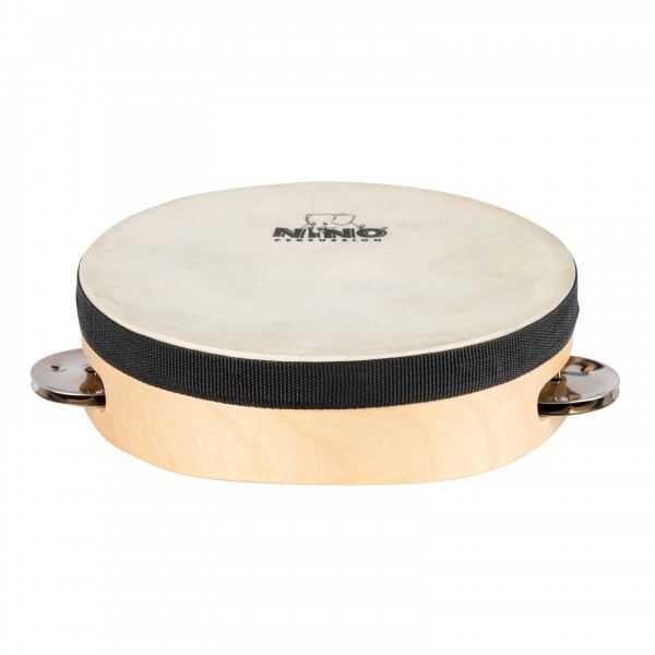 Nino by Meinl 6" Headed Wood Tambourine, 1 row - Front