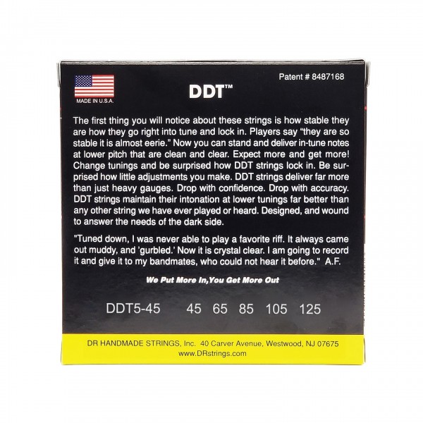 DR Strings DDT Drop Down Tuning Bass Strings 5-String, 45-125