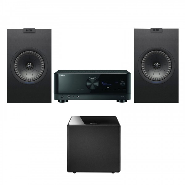 Yamaha RX-V6A AV Receiver & KEF Q150 2.1 Speaker Package, Black Full View 