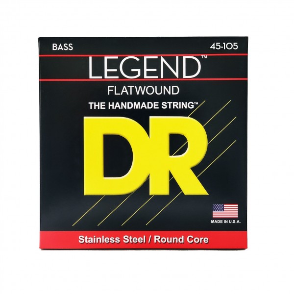 DR Strings LEGEND Polished Flatwound Bass Strings, 45-105