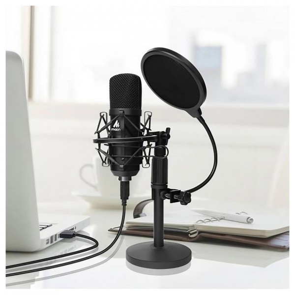 MAono Podcasting Microphone Kit. No desk mount boom arm!!! Nothing has been used in the box • t is a USB condenser microphone kit designed for podcasting, streaming, and recording