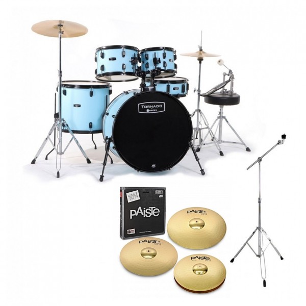 Mapex Tornado 22'' Rock Fusion 5pc Drum Kit w/Paiste, Hawaii Blue